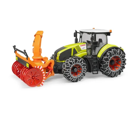 Bruder Tractor Class Axion 950 Con Cadenas De Nieve y  Quitanieves