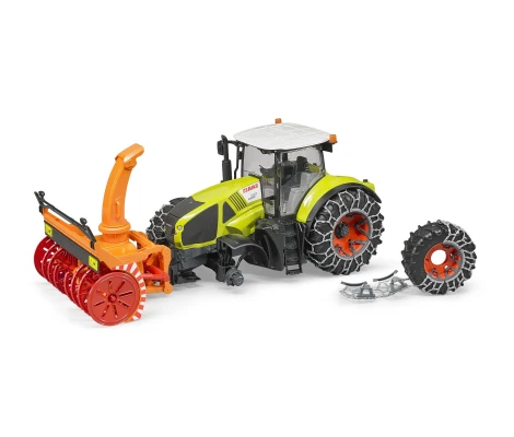 Bruder Tractor Class Axion 950 Con Cadenas De Nieve y  Quitanieves