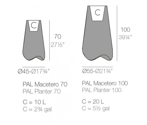 Vondom Macetero Alto Pal