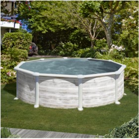 Gre Piscina Desmontable Groenlandia Circular Acero Ø 350 x 132 cm KITPR358N