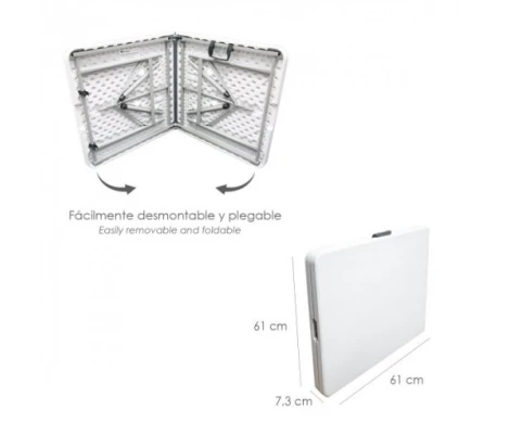Mesa Plegable Rectangular HDPE 122x61x74 Cm Color Blanco