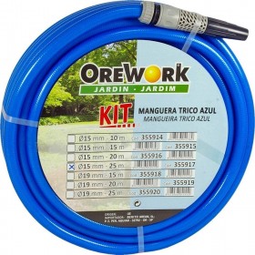 Orework Manguera Trico Azul Con Kit De Riego Ø 15 mm x 10 m, 15 m, 20 m, 25 m