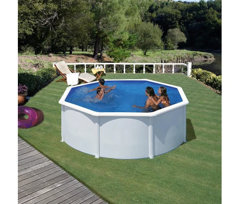 Gre Piscina Fidji Elevada Redonda De Acero Blanca Ø300 x 120 cm