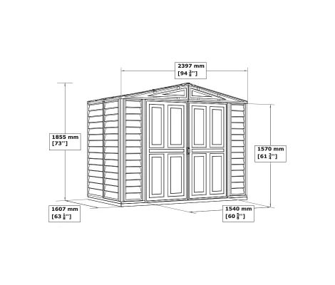 Duramax Caseta De PVC DURAMATE-II-8X6 Medidas 1.628 x 2.397 x 1.855 mm Superficie 3,90 m2