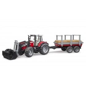 Bruder Massey Ferguson 7480 Con Cargador Frontal y Remolque
