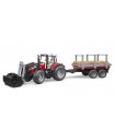 Bruder Massey Ferguson 7480 Con Cargador Frontal y Remolque