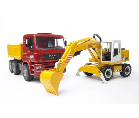 Bruder Camión MAN TGA Con Pala Excavadora Liebherr