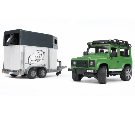 Bruder Land Rover Defender Con Remolque De Caballos