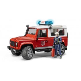Bruder Land Rover Defender Station Wagon De Bomberos Con Bombero