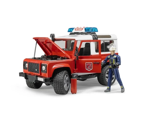 Bruder Land Rover Defender Station Wagon De Bomberos Con Bombero