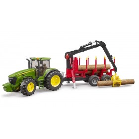 Bruder Tractor John Deere 7930 Con Remolque y 4 Troncos