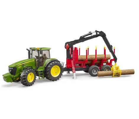 Bruder Tractor John Deere 7930 Con Remolque y 4 Troncos