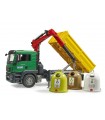 Bruder Camión Grúa MAN TGS Con 3 Contenedores De Residuos
