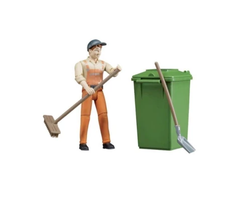 Trabajador Municipal Con Contenedor Bruder Bworld