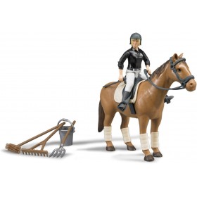 Caballo Con Jinete y Kit  De Limpieza Bruder Bworld