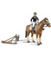 Caballo Con Jinete y Kit  De Limpieza Bruder Bworld