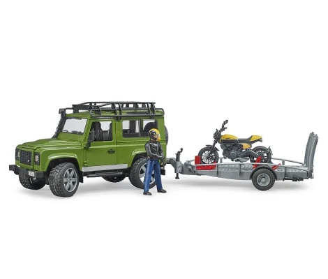 Bruder Todoterreno Land Rover Con Remolque Con Moto Ducati