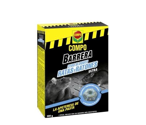 Compo Barrera Cebo Bloques Ratas y Ratones Ultra 300 g