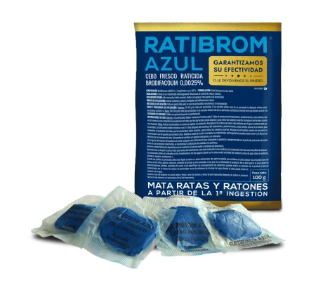 Ratibrom Azul Cebo Fresco Raticida 10 Bolsas 100 g
