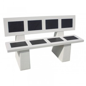 Framusa Banco De Piedra Con Respaldo Simeon Vulcan Blanco y Wengue