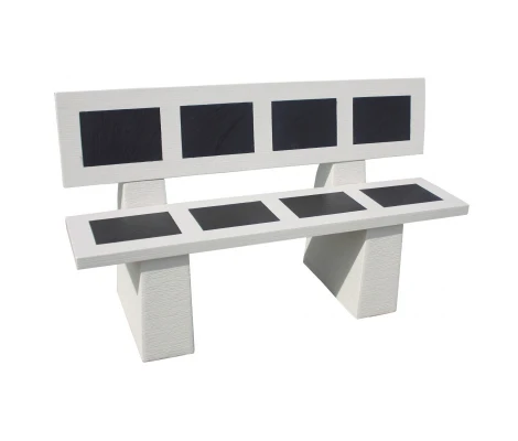 Framusa Banco De Piedra Con Respaldo Simeon Vulcan Blanco y Wengue