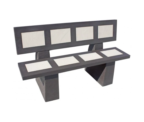 Framusa Banco De Piedra Con Respaldo Simeon Vulcan Blanco y Wengue