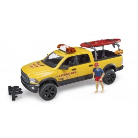 Bruder Camioneta De Rescate RAM 2500 Power Wagon Con Figura Tabla De Paddle Módulo De Luces y Sonido