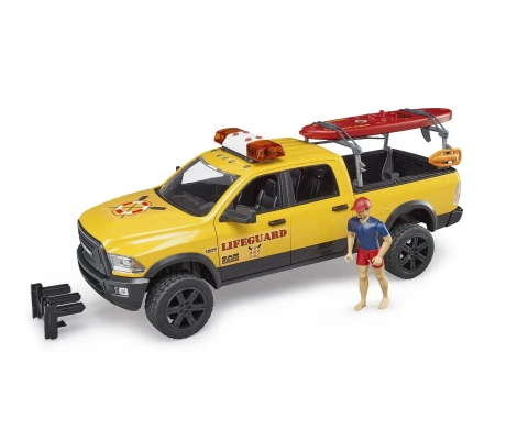 Bruder Camioneta De Rescate RAM 2500 Power Wagon Con Figura Tabla De Paddle Módulo De Luces y Sonido