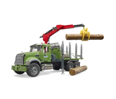 Bruder Camión Forestal Mack Granito Con Grua y Troncos