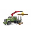 Bruder Camión Forestal Mack Granito Con Grua y Troncos