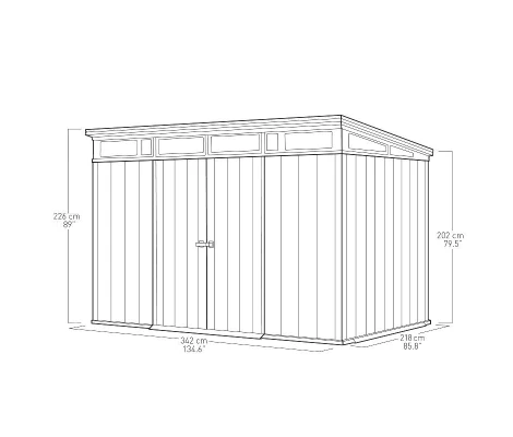 Caseta De Resina KETER ARTISAN 11X7 - 243408 - 340 x 218 x 226 cm y 7,4 m²