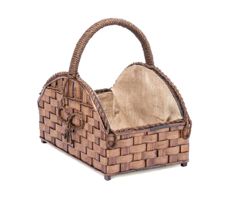 Orework Cesto De Leña Redondo Con Asa 53x35x30 cm