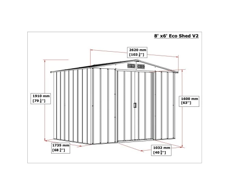 Caseta Metálica Duramax Eco Altea 8X6 Antracita