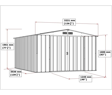 Caseta Metálica Duramax Eco Alcoy 10x12 Antracita
