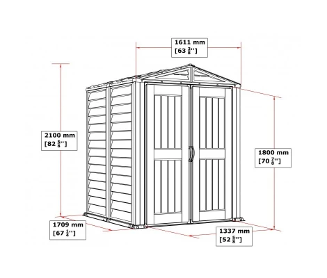 Caseta Jardín Duramax Yardmate Plus 5x5 De PVC Gris Oscuro