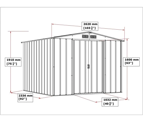 Caseta De Jardín Metálica Duramax Eco Calpe 8x8 Antracita
