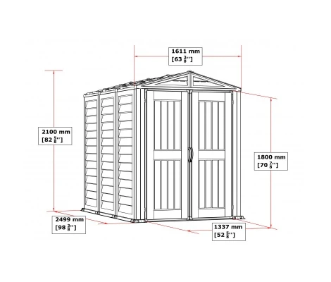 Caseta Jardin Duramax Yardmate Plus 5x8 PVC Gris