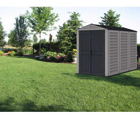 Caseta Jardin Duramax Yardmate Plus 5x8 PVC Gris