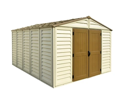 Caseta Jardín Duramax De PVC Woodbridge Plus 10,5x13 Beige