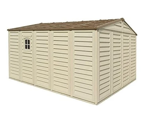 Caseta Jardín Duramax De PVC Woodbridge Plus 10,5x13 Beige