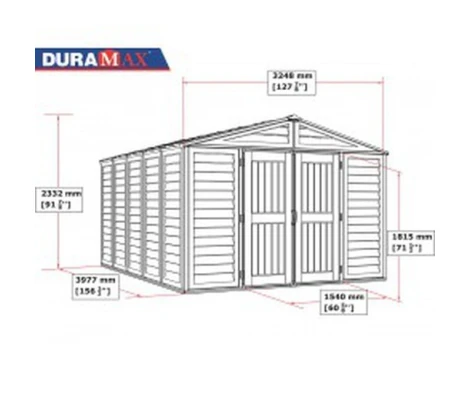 Caseta Jardín Duramax De PVC Woodbridge Plus 10,5x13 Beige