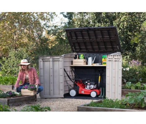Keter Cobertizo SIO Max 145,5x82x125 cm y 1200 Litros - Marrón