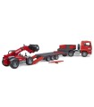 Bruder Camión TGA De MAN Con Semirremolque De Plataforma Baja y Manipulador Telescópico Manitou