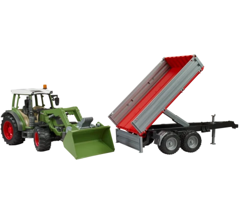 Bruder Fendt Vario 211 Con Cargador Frontal y Remolque