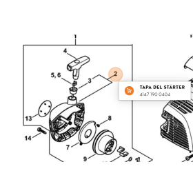 Tapa Tirador Vareador STIHL SP 452/ 482 ( 4147 190 0404 )