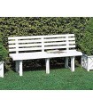 Banco De Jardin Con Respaldo Resina Blanco 145x49 cm