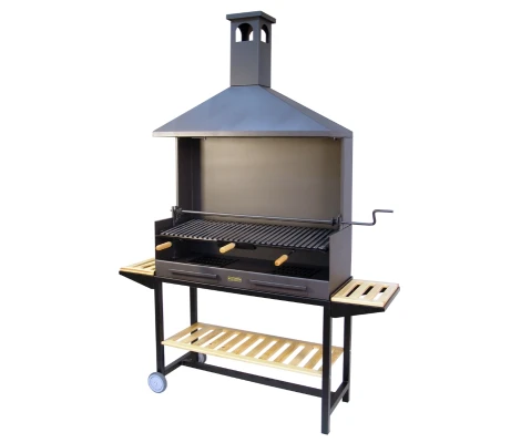 Barbacoa Chimenea Completa Con Bandejas De Madera 100X40X217 cm Imex El Zorro