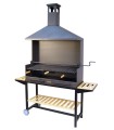 Barbacoa Chimenea Completa Con Bandejas De Madera 100X40X217 cm Imex El Zorro