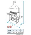 Barbacoa Chimenea Completa Con Bandejas De Madera 100X40X217 cm Imex El Zorro