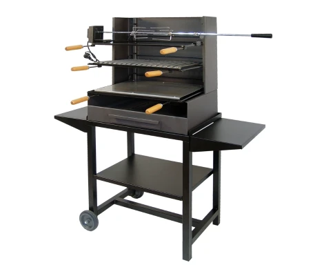 Barbacoa Con Parrilla, Plancha, Kit y Bandeja Chapa 72X40X135 cm Imex El Zorro